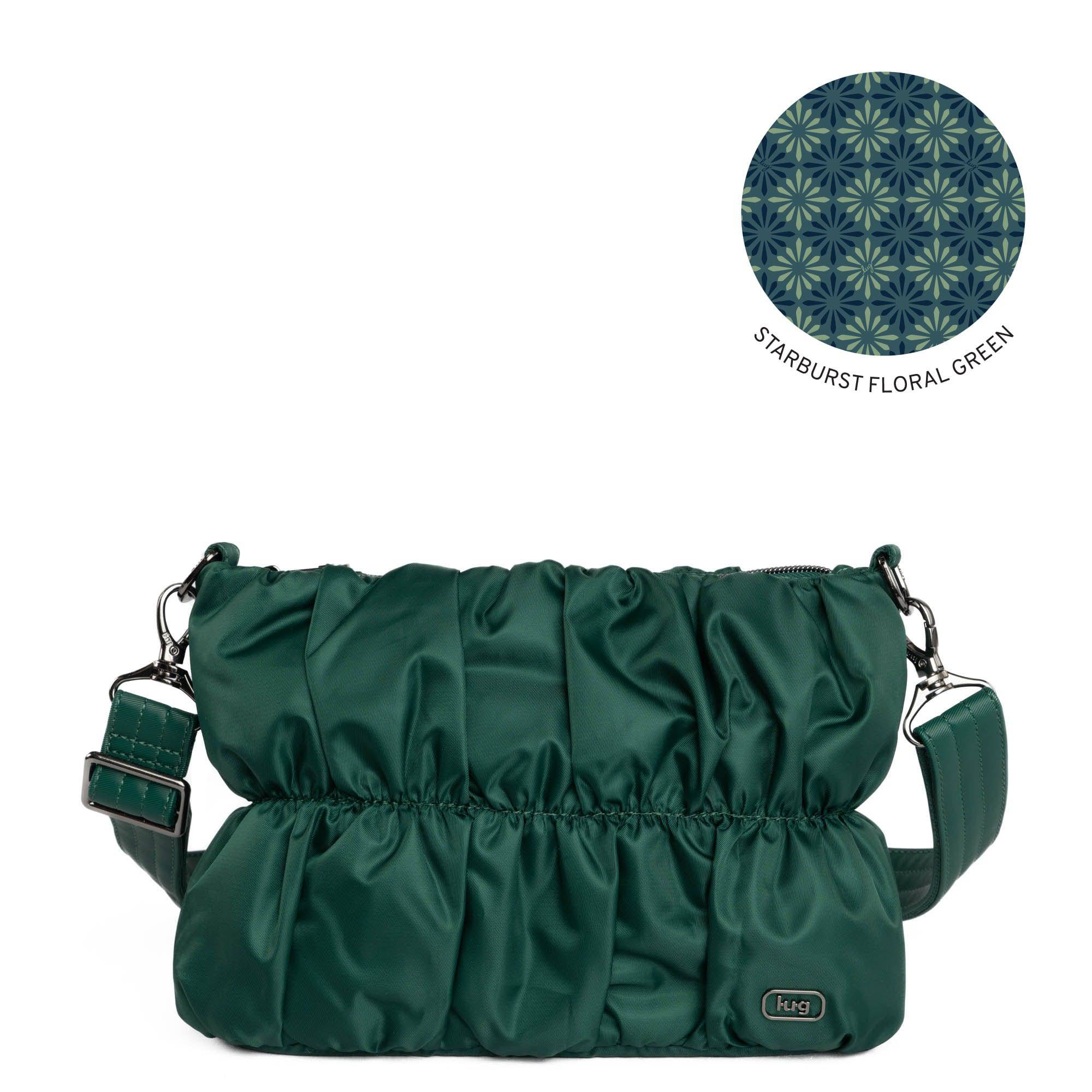 Flounce Ruched Crossbody Bag - WICKEDLY GREEN - Flounce_WickedlyGreen